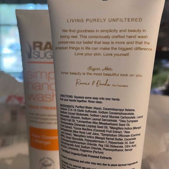 Raw Sugar Simply hand wash / Raw coconut+mango - Picture 2 of 3